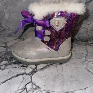 Disney Stride Rite Toddler 7 Furry Elsa Boot Frozen Winter